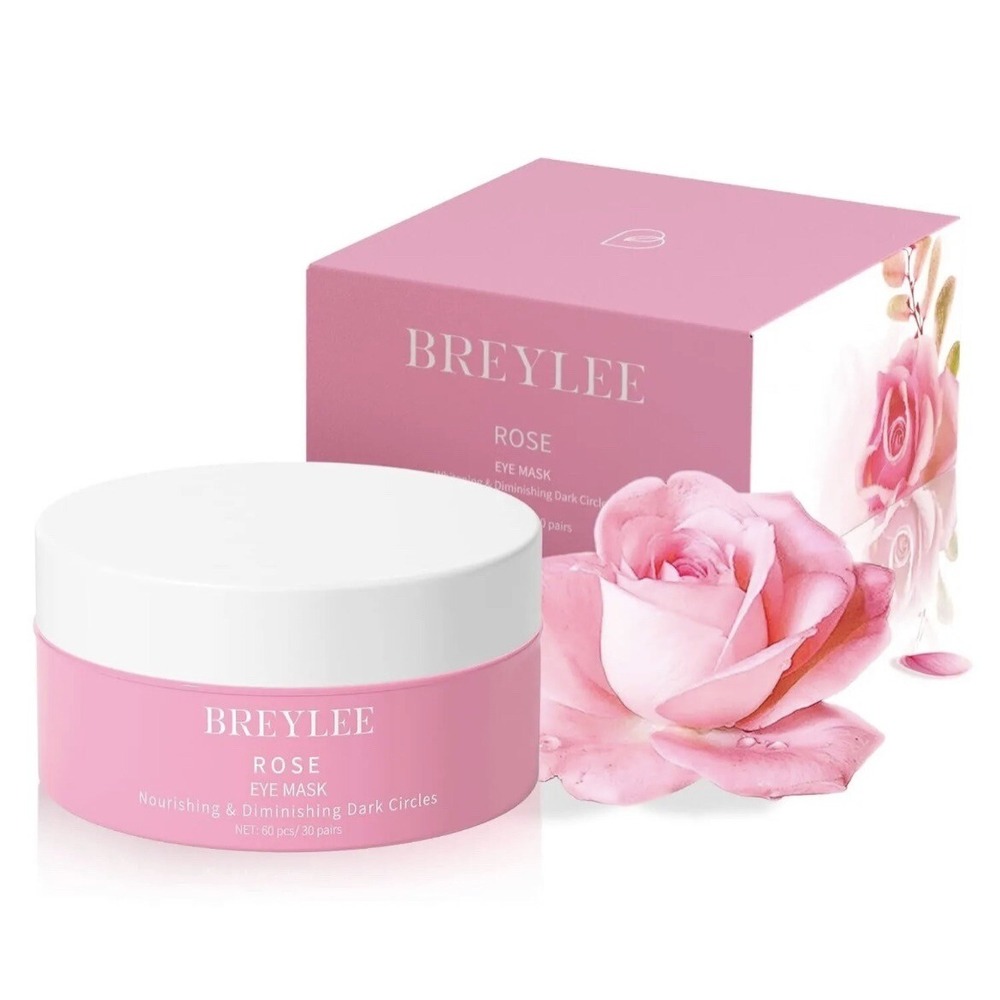 Breylee Pink Rose Eye Mask New Sealed 60 pcs 30 Pairs Expires 2026 Fast Shipping